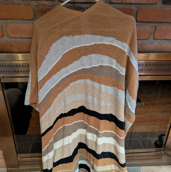 Chico's Striped Open Cardigan Duster - One Size - Picture 2 of 4